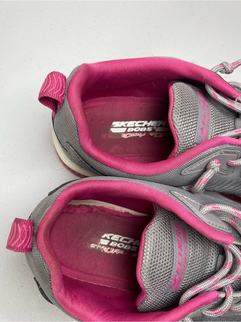 Sketchers Bobs Gray/Pink Women's Comfort Shoe Memory Foam Size 8.5" - Picture 6 of 12